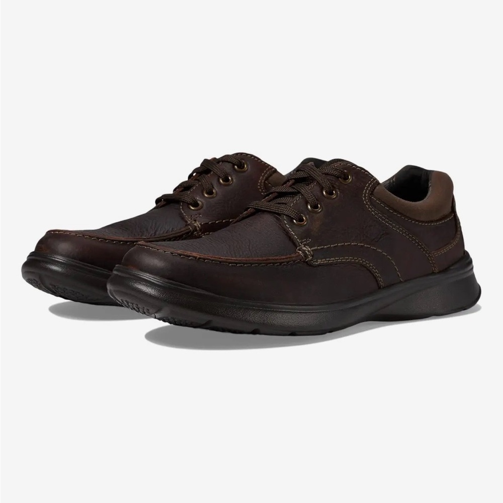 NEW Clarks Dark Brown Leather Oxfords